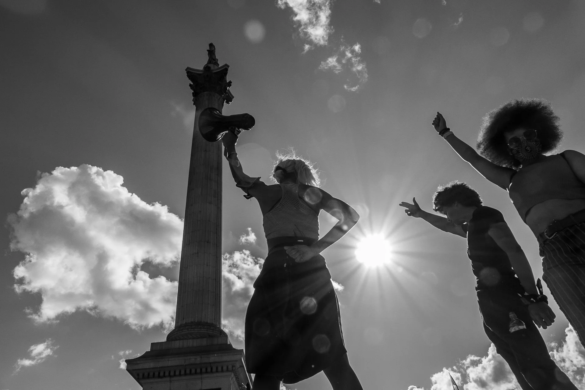 3 women holding a sign at Black Lives Matter protest in London, 2020 - Luv - Vincenzo Lullo | Documentary Photography