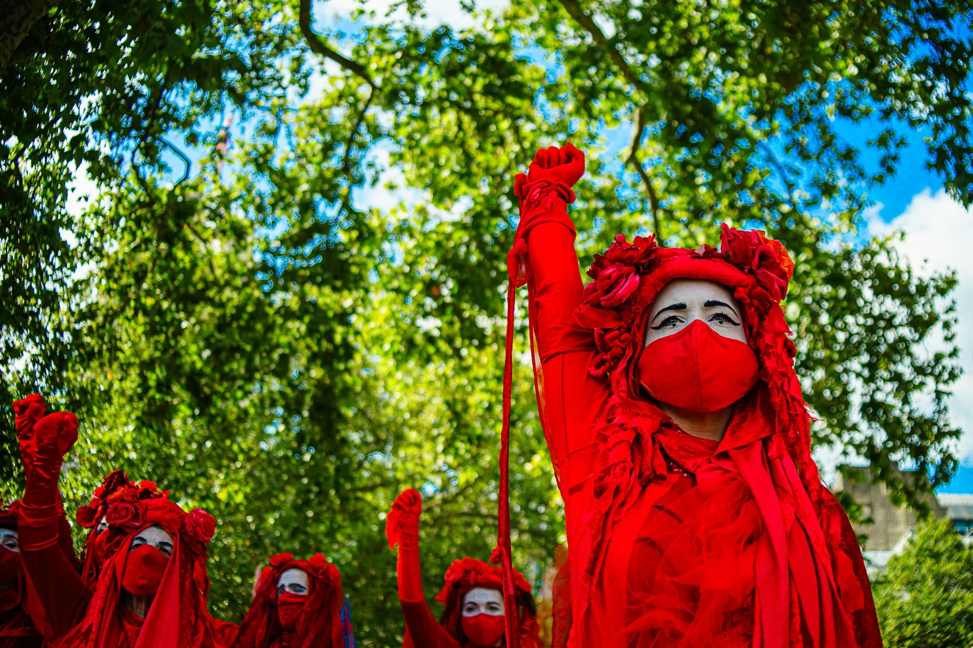 Red Rebel Brigade during an Extinction Rebellion protest in London, 2020 - Luv - Vincenzo Lullo | Documentary Photography